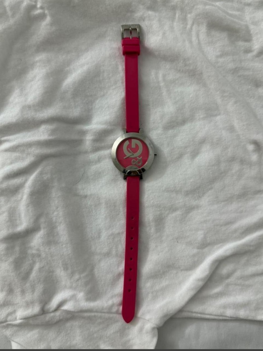 Dolce & Gabbana Hot Pink Silicone Strap Watch